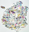 100 3x11mm Transparent Crystal AB Dagger Beads